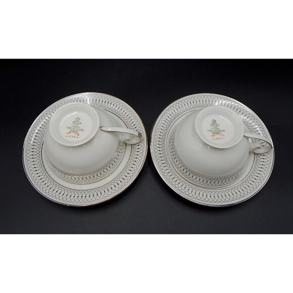 Tirschenreuth Bavaria The Elgin Teacup And Saucer Germany Silver Set/2 - Picture 9 of 9
